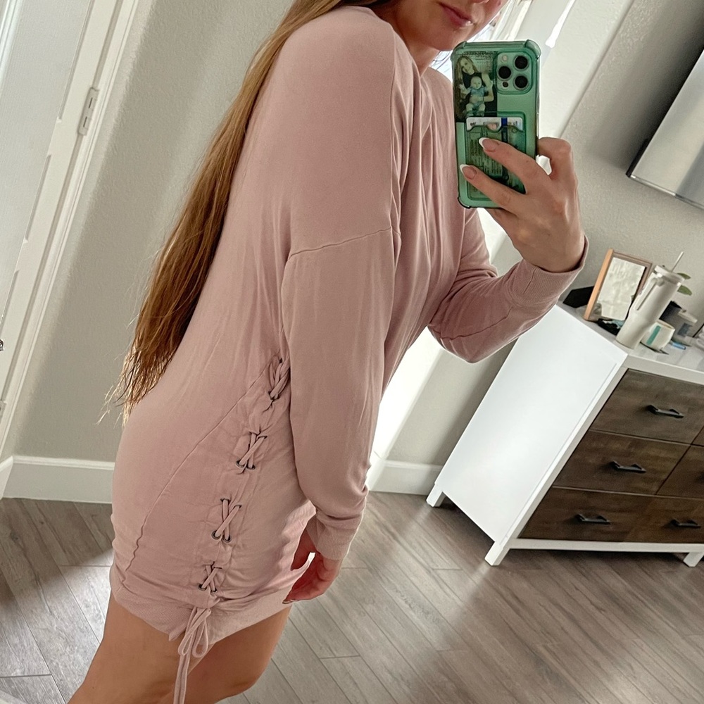 Light pink sweater dress